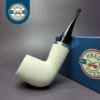 MBSD Meerschaum Silver Reverse Calabash Billiard Block Meerschaum Pipe, New
