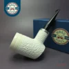 MBSD Meerschaum Silver Rustic Reverse Calabash Poker Block Meerschaum Pipe, New