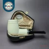 MBSD Meerschaum Silver Smooth Rev Calabash Brandy Block Meerschaum Pipe, New