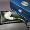 MBSD Meerschaum Deluxe Silver Bent Brandy Block Meerschaum Pipe, New - Image 2