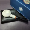 MBSD Meerschaum Deluxe Rustic Squat Rhodesian Block Meerschaum Pipe, Briar-Mortise - Image 2