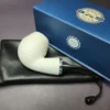 MBSD Meerschaum Silver Part Rusticated Rhodesian Block Meerschaum Pipe, New - Image 2