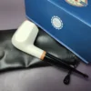 MBSD Meerschaum Deluxe Smooth Panel Block Meerschaum Pipe, Briar-Mortise - Image 2