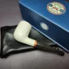 MBSD Meerschaum Smooth Billiard Deluxe Block Meerschaum Pipe, Briar-Mortise, New - Image 2