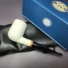 MBSD Meerschaum Deluxe Smooth Billiard Block Meerschaum Pipe, Briar-Mortise, New - Image 2