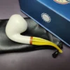 MBSD Meerschaum Deluxe Smooth Rhodesian Block Meerschaum Pipe, Briar-Mortise, New - Image 2