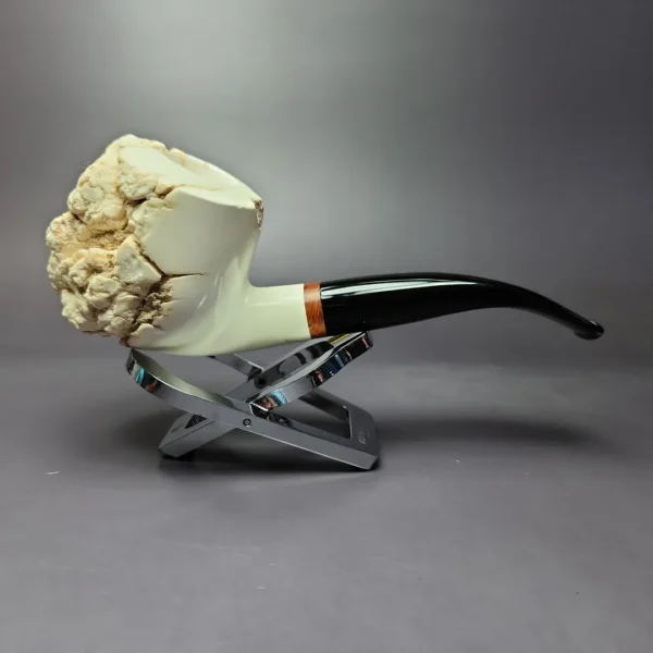 MBSD Meerschaum Deluxe Natural Freehand Block Meerschaum Pipe, Briar-Mortise - Image 2