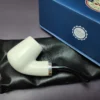 MBSD Meerschaum Silver Smooth Bent Brandy Block Meerschaum Pipe, New - Image 2