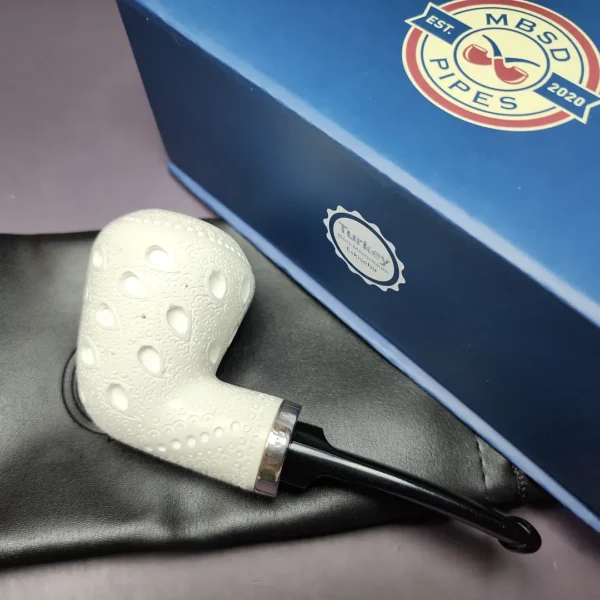 MBSD Meerschaum Silver Lattice Stack Dublin Block Meerschaum Pipe, New - Image 2