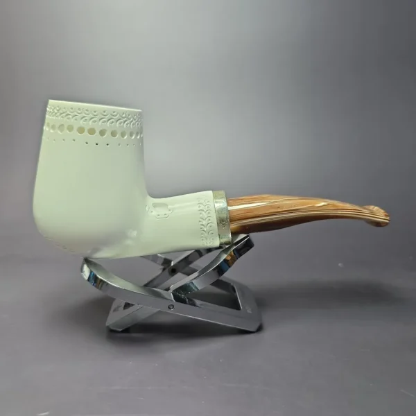 MBSD Meerschaum Silver Reverse Calabash Brandy Block Meerschaum Pipe, New - Image 2