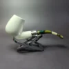 MBSD Meerschaum Deluxe Silver Bent Brandy Block Meerschaum Pipe, New - Image 3