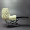MBSD Meerschaum Silver Floral Reverse Calabash Brandy Block Meerschaum Pipe, New - Image 3