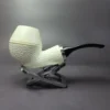 MBSD Meerschaum Silver Part Rusticated Rhodesian Block Meerschaum Pipe, New - Image 3