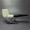 MBSD Meerschaum Deluxe Smooth Panel Block Meerschaum Pipe, Briar-Mortise - Image 3
