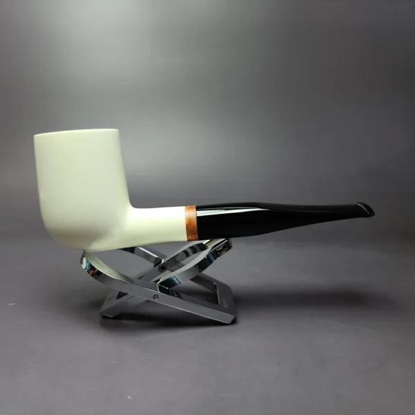MBSD Meerschaum Deluxe Smooth Billiard Block Meerschaum Pipe, Briar-Mortise, New - Image 3