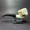 MBSD Meerschaum Deluxe Natural Freehand Block Meerschaum Pipe, Briar-Mortise - Image 3