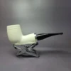 MBSD Meerschaum Silver Reverse Calabash Billiard Block Meerschaum Pipe, New - Image 3