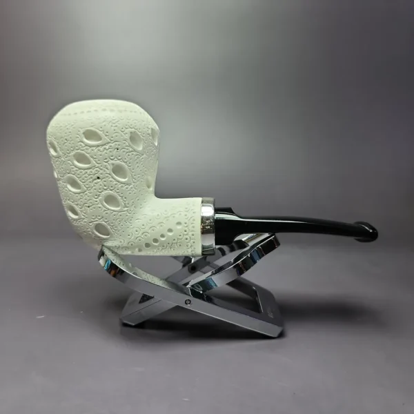 MBSD Meerschaum Silver Lattice Stack Dublin Block Meerschaum Pipe, New - Image 3