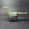 MBSD Meerschaum Silver Reverse Calabash Rhodesian Block Meerschaum Pipe, New - Image 3