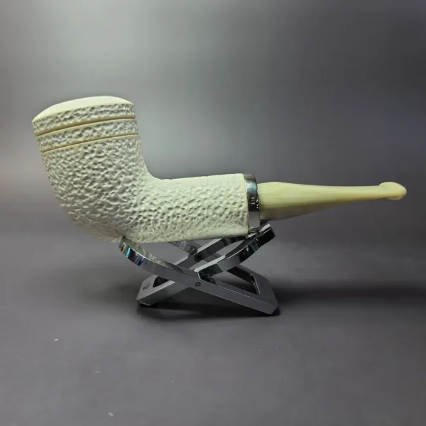 MBSD Meerschaum Silver Reverse Calabash Rhodesian Block Meerschaum Pipe, New - Image 3