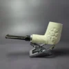 MBSD Meerschaum Deluxe Silver Floral Reverse Calabash Brandy Block Meerschaum Pipe, New - Image 4