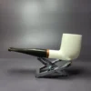 MBSD Meerschaum Smooth Billiard Deluxe Block Meerschaum Pipe, Briar-Mortise, New - Image 4