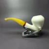 MBSD Meerschaum Deluxe Smooth Rhodesian Block Meerschaum Pipe, Briar-Mortise, New - Image 4