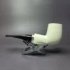 MBSD Meerschaum Silver Reverse Calabash Billiard Block Meerschaum Pipe, New - Image 4