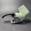 MBSD Meerschaum Silver Smooth Bent Brandy Block Meerschaum Pipe, New - Image 4
