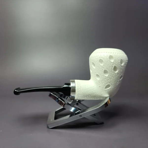 MBSD Meerschaum Silver Lattice Stack Dublin Block Meerschaum Pipe, New - Image 4