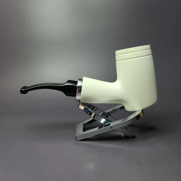 MBSD Meerschaum Silver Reverse Calabash Poker Block Meerschaum Pipe, New - Image 4