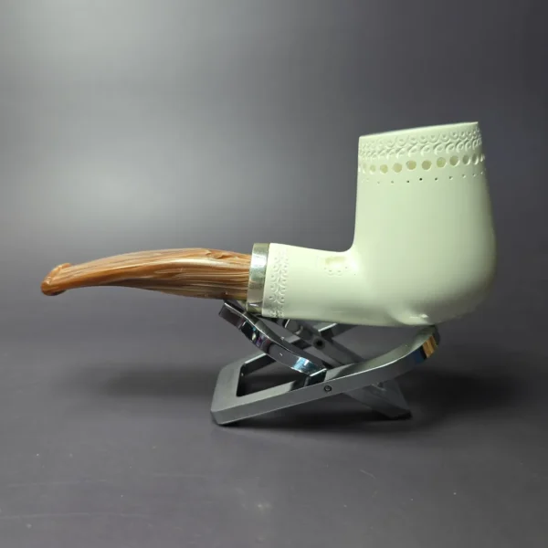 MBSD Meerschaum Silver Reverse Calabash Brandy Block Meerschaum Pipe, New - Image 4