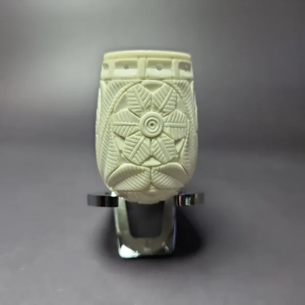 MBSD Meerschaum Silver Reverse Calabash Floral Brandy Block Meerschaum Pipe, New - Image 6