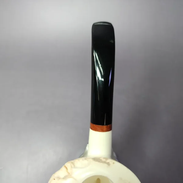 MBSD Meerschaum Deluxe Natural Freehand Block Meerschaum Pipe, Briar-Mortise - Image 6