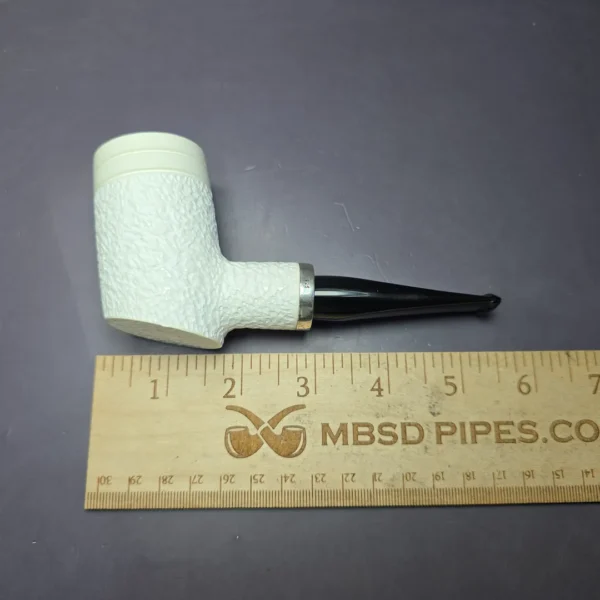 MBSD Meerschaum Silver Rustic Reverse Calabash Poker Block Meerschaum Pipe, New - Image 6