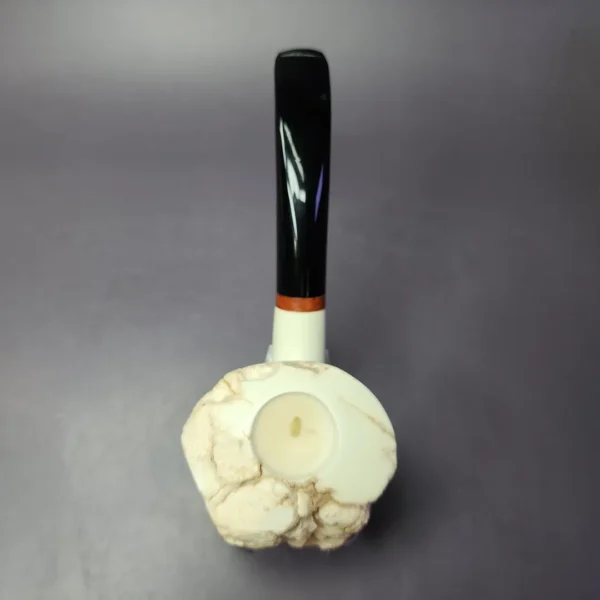 MBSD Meerschaum Deluxe Natural Freehand Block Meerschaum Pipe, Briar-Mortise - Image 7