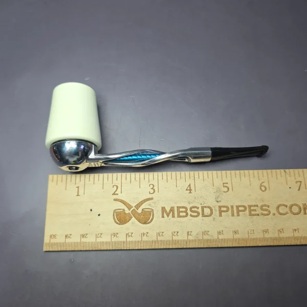 Falcon Shillelagh Blue w/ Smooth MBSD Meerschaum Bowl Pipe, New - Image 7