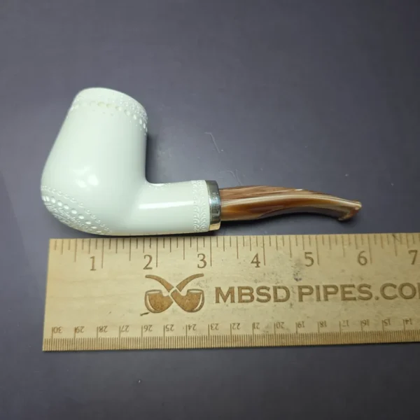 MBSD Meerschaum Silver Reverse Calabash Brandy Block Meerschaum Pipe, New - Image 7