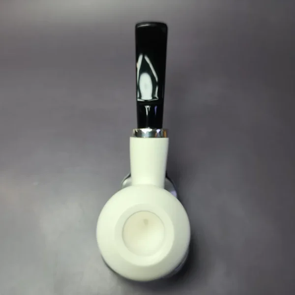 MBSD Meerschaum Silver Smooth Reverse Calabash Rhodesian Meerschaum Pipe, New - Image 7