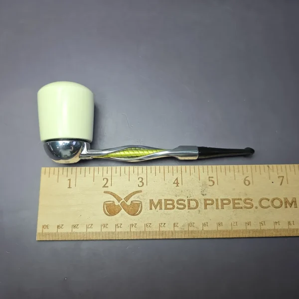 Falcon Shillelagh Green w/ Smooth MBSD Meerschaum Bowl Pipe, New - Image 8