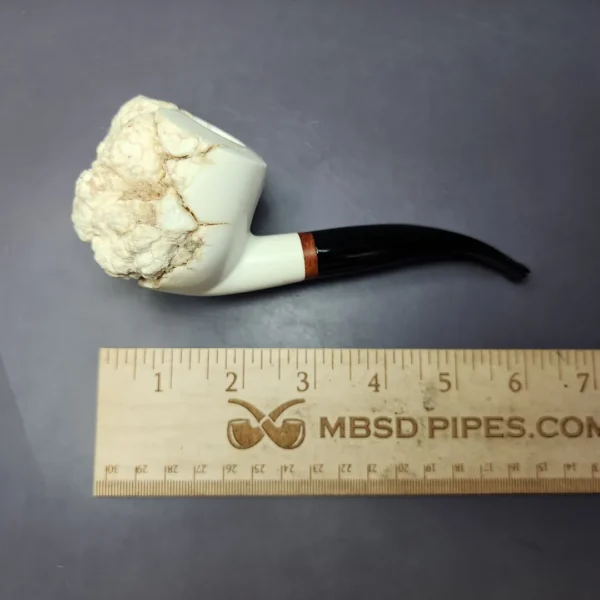 MBSD Meerschaum Deluxe Natural Freehand Block Meerschaum Pipe, Briar-Mortise - Image 8