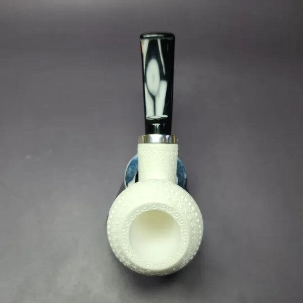 MBSD Meerschaum Silver Lattice Stack Dublin Block Meerschaum Pipe, New - Image 8