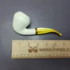 MBSD Meerschaum Deluxe Smooth Rhodesian Block Meerschaum Pipe, Briar-Mortise, New - Image 9