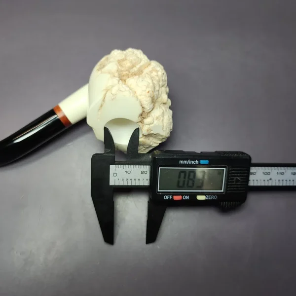 MBSD Meerschaum Deluxe Natural Freehand Block Meerschaum Pipe, Briar-Mortise - Image 9