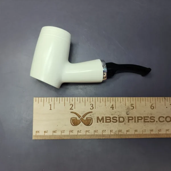 MBSD Meerschaum Silver Reverse Calabash Poker Block Meerschaum Pipe, New - Image 9
