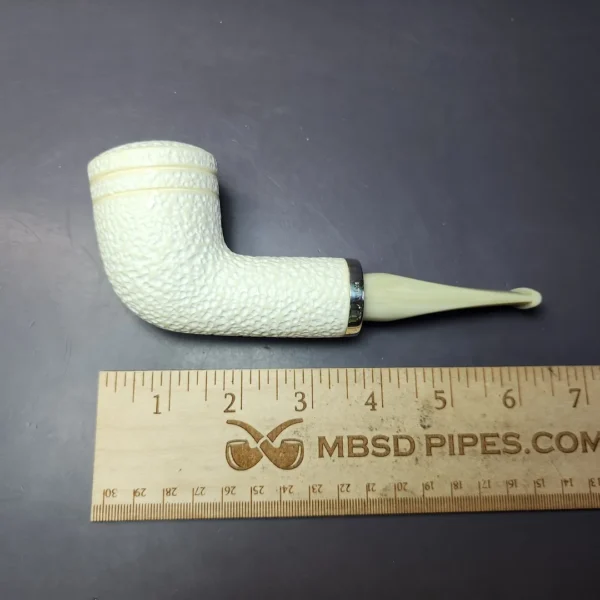 MBSD Meerschaum Silver Reverse Calabash Rhodesian Block Meerschaum Pipe, New - Image 9
