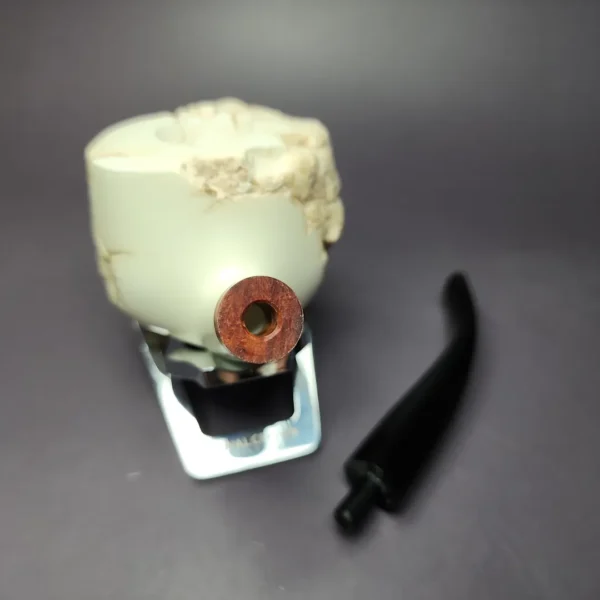 MBSD Meerschaum Deluxe Natural Freehand Block Meerschaum Pipe, Briar-Mortise - Image 10