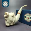 MBSD Meerschaum Deluxe Bull Carved Block Meerschaum Pipe, New