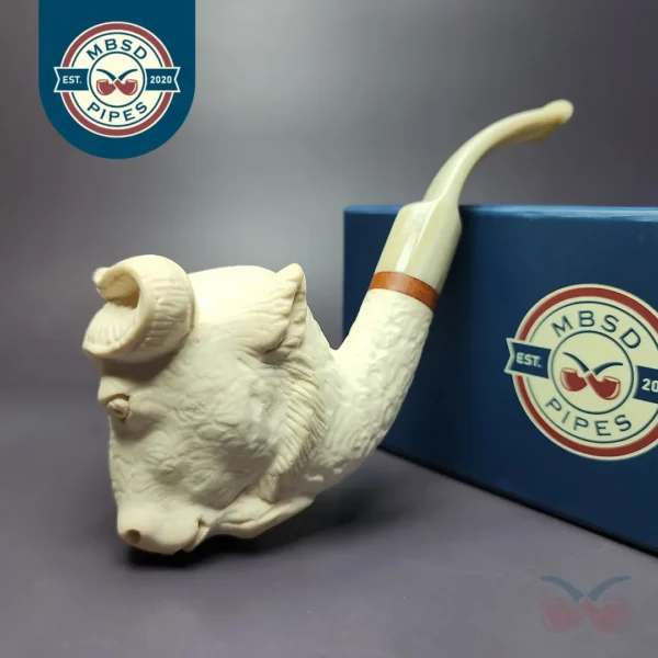 MBSD Meerschaum Masters Deluxe by Kenan Bull Block Meerschaum Pipe, New