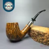 C-Pipe Smooth Brandy w/ Silver Army Mount Handmade Briar Pipe, New